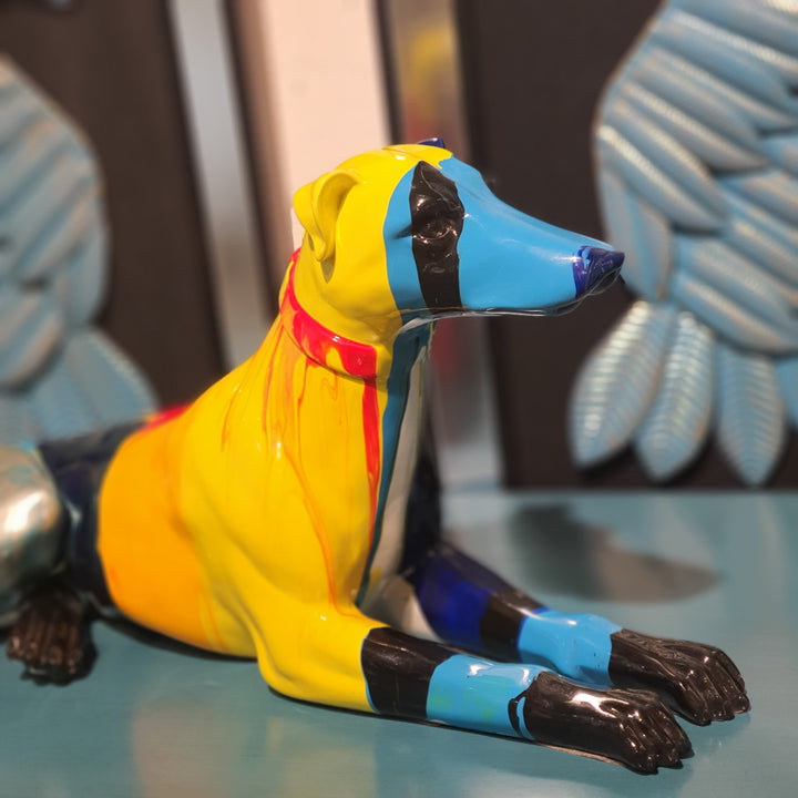 Perro Galgo Multicolor Acostado  H2000-595 C