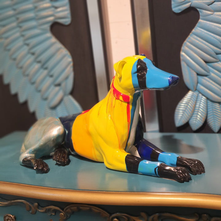 Perro Galgo Multicolor Acostado  H2000-595 C