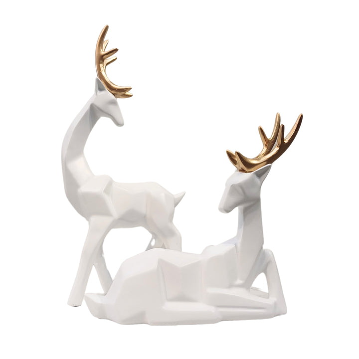 Pareja Ciervos geo Blancos