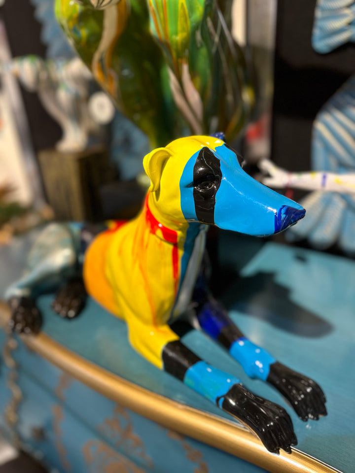 Perro Galgo Multicolor Acostado  H2000-595 C