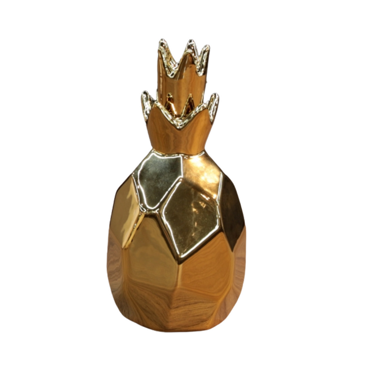 decoración piña geometrica dorada