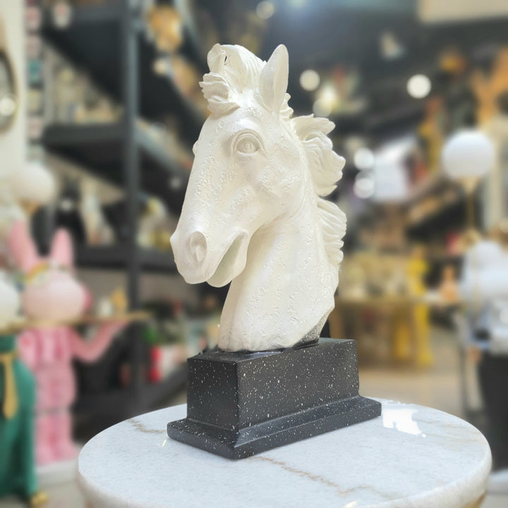Escultura Cabeza de Caballo Blanca - M