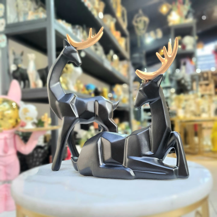 Pareja Ciervos geo negros