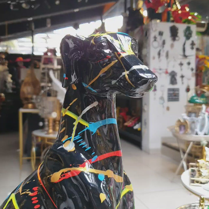 Perro Galgo Negro M Multicolor