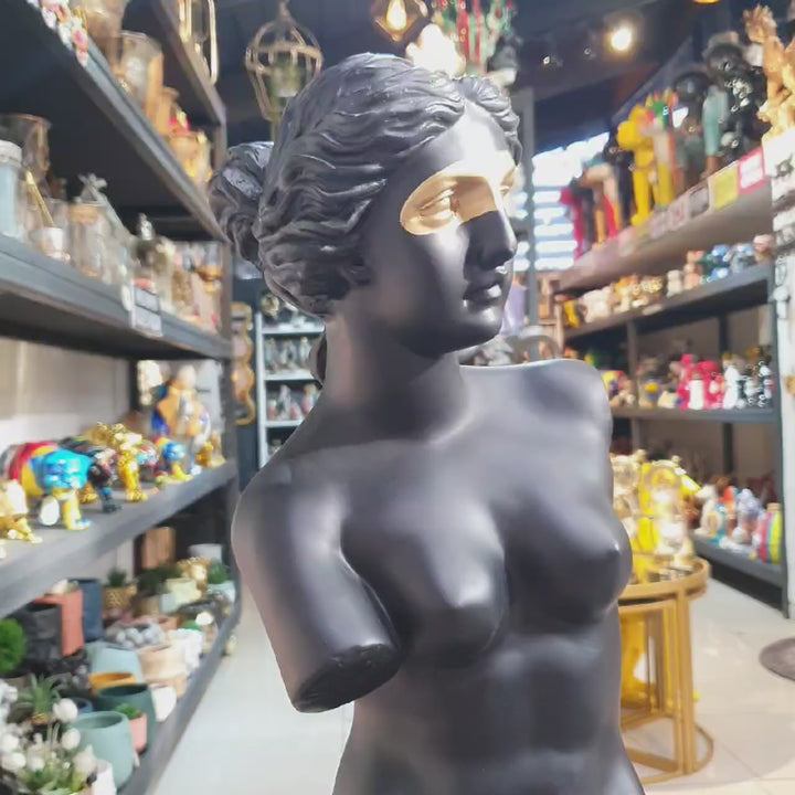 Venus De Milo XL Negro con antifaz dorado