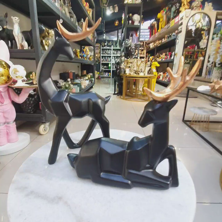 Pareja Ciervos geo negros