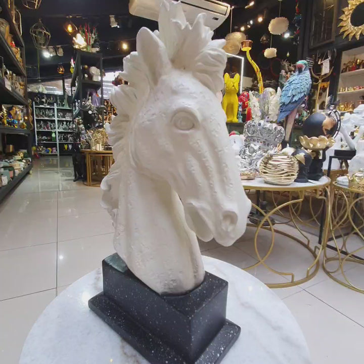 Escultura Cabeza de Caballo Blanca - M