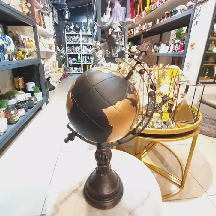 Globo Terráqueo L color Negro