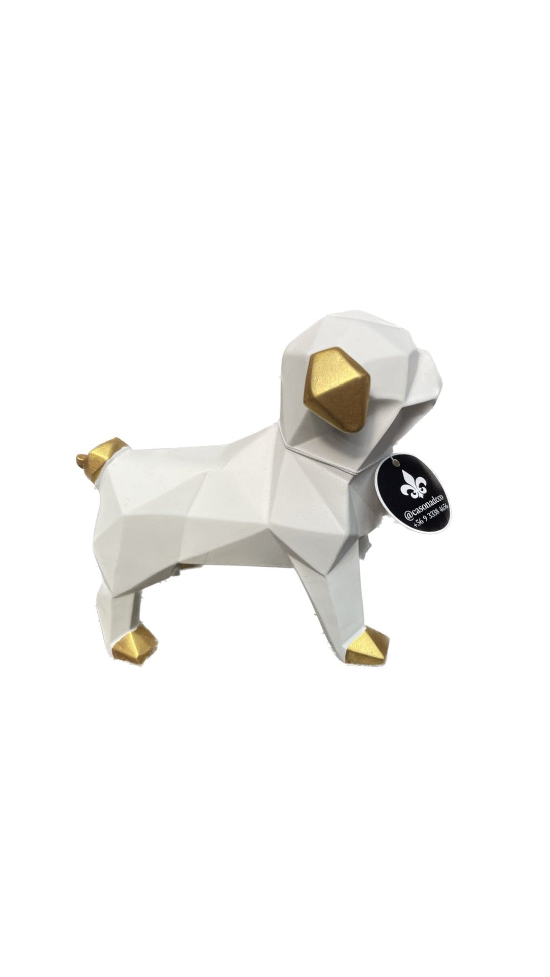 Perro Pug Mini Geo De Pie color Blanco