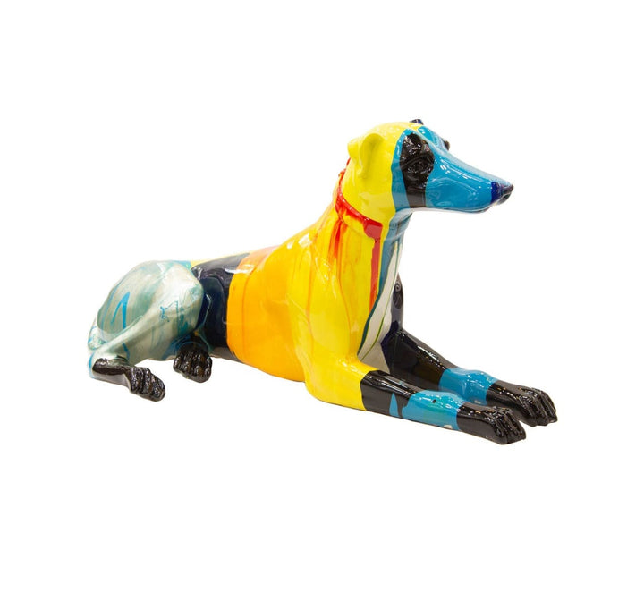Perro Galgo Multicolor Acostado  H2000-595 C