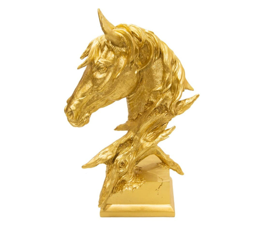 Cabeza Caballo Tallado Dorado