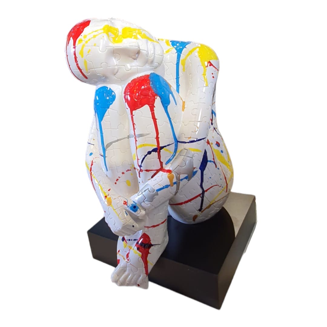 Mujer Pensante Blanco Multicolor