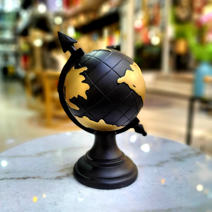 Globo terráqueo color Negro
