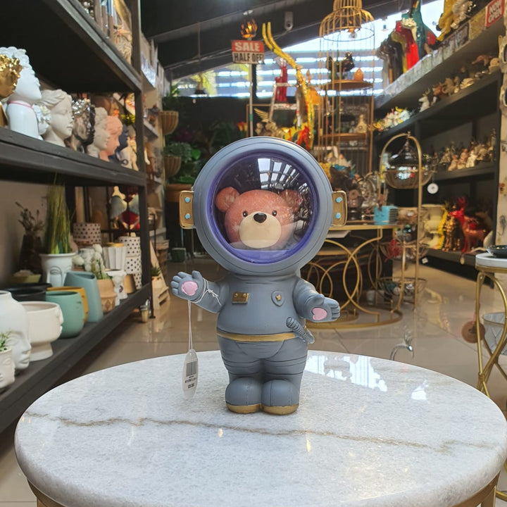 Oso Astronauta con Luz color gris