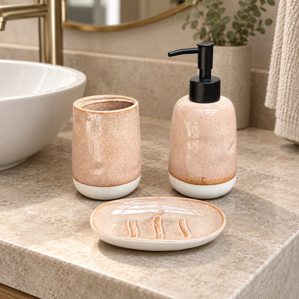 Accesorios de baño beige
