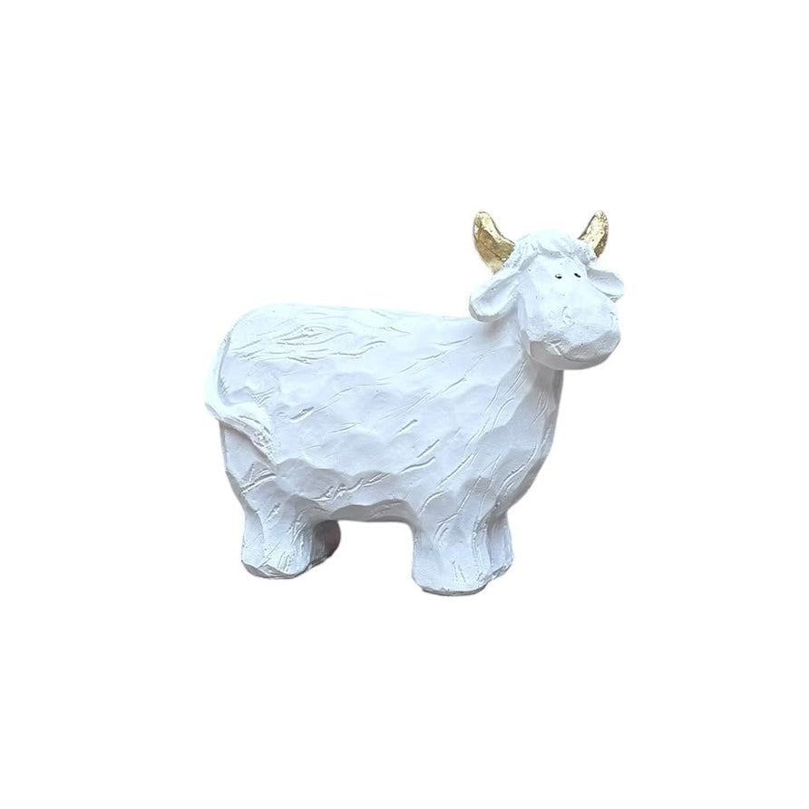Adorno vaca blanco con dorado
