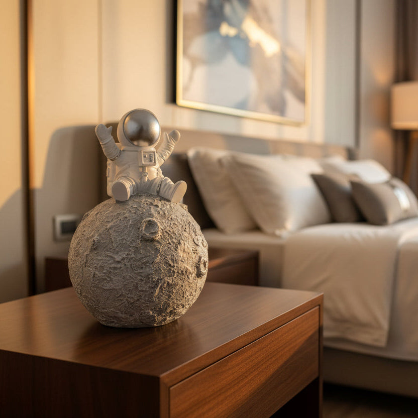 Astronauta Plateado sobre luna