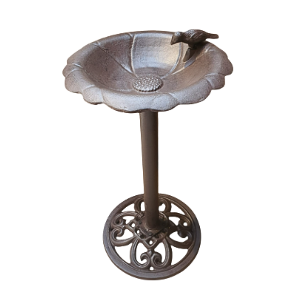 Bebedero Pedestal Hierro Decorativo Patio
