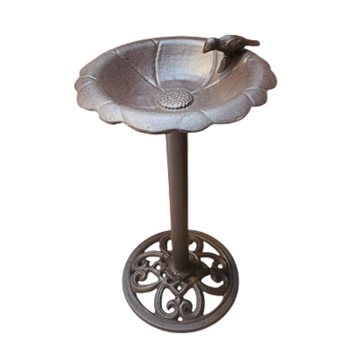 Bebedero Pedestal Hierro Decorativo Patio
