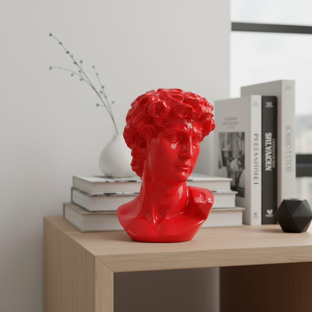 Busto David color Rojo
