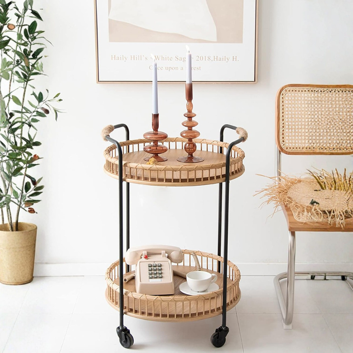 Carrito Ruedas Bar Madera