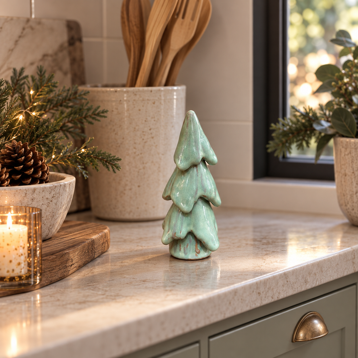 Arbol de Navidad de ceramica verde