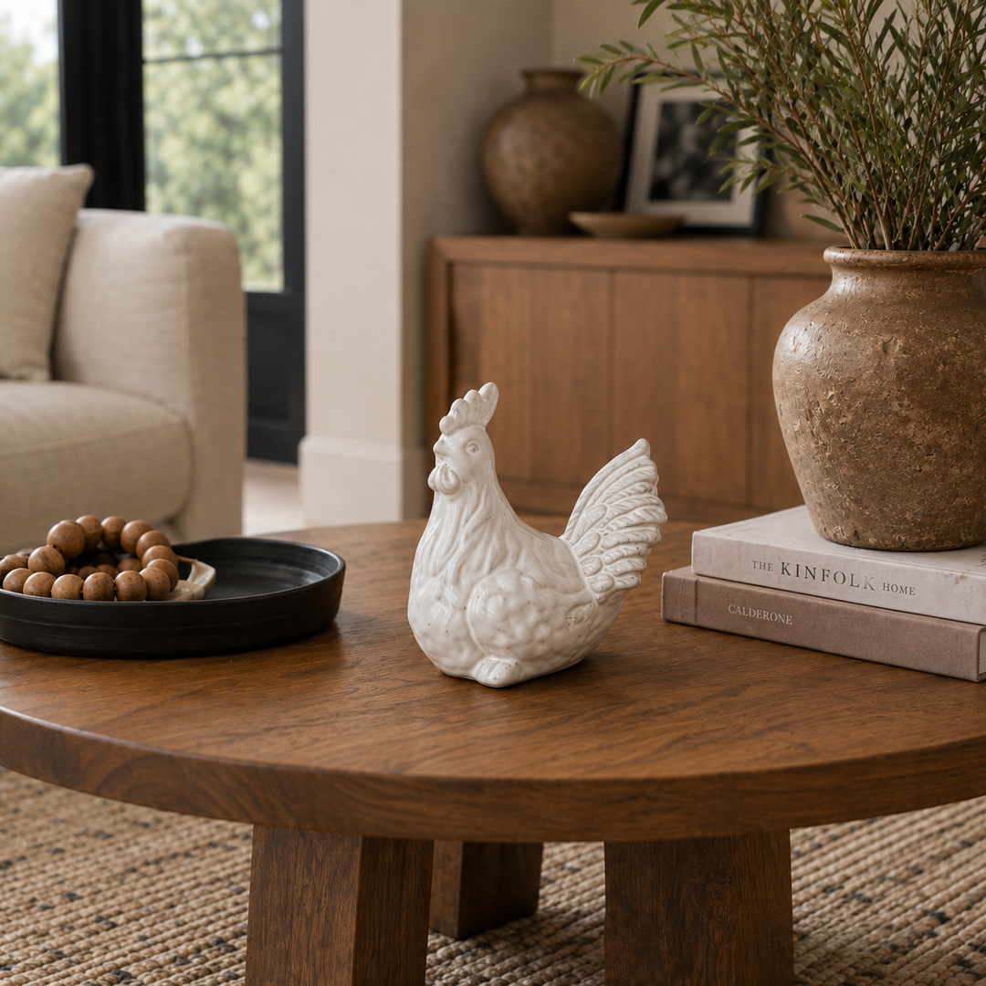Gallo de Ceramica Blanco