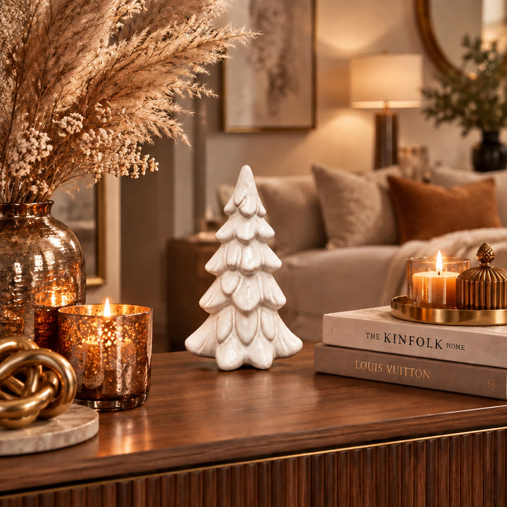 Arbol Navideño de ceramica blanco