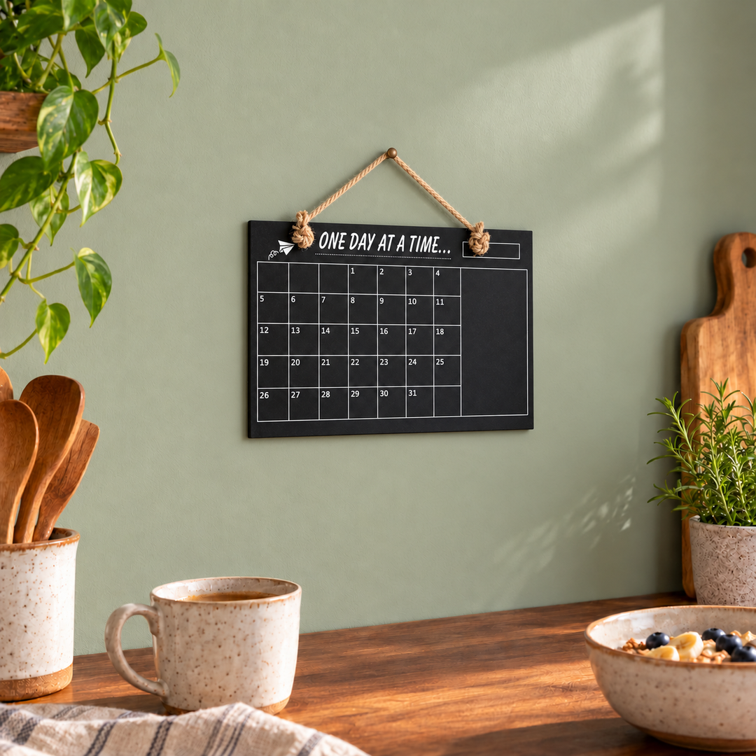 Pizarra a tiza calendario – cocina
