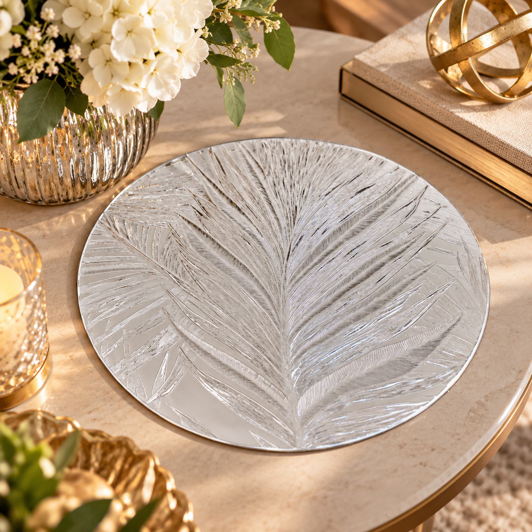 Set de 2 individuales hoja plateada