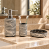 Accesorios de baño Ondas blanco y negro