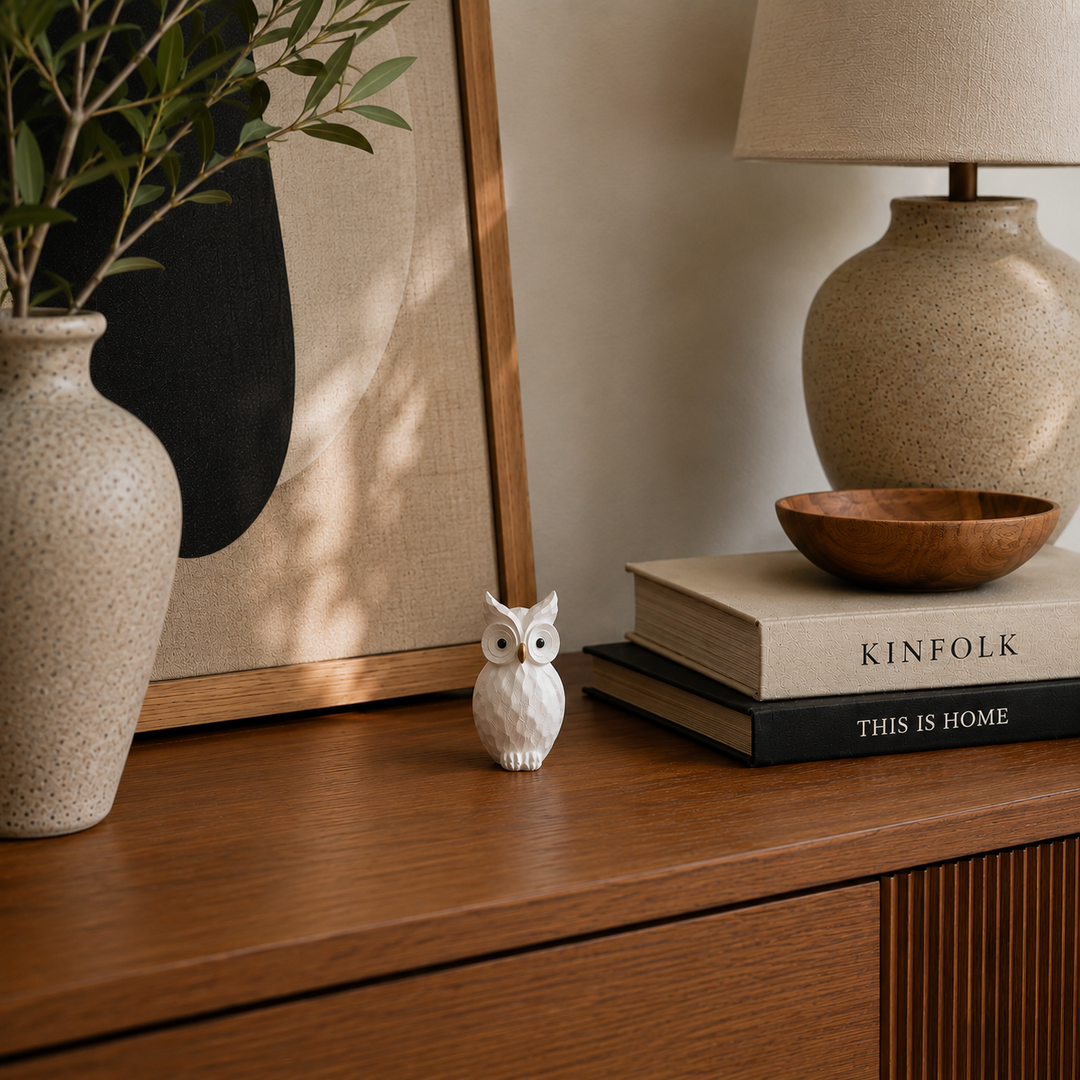 Adorno Búho blanco CASONA DECO decoración 