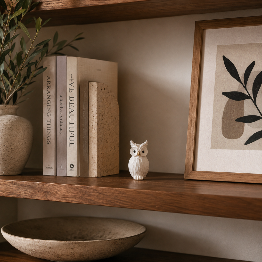 Adorno Búho blanco CASONA DECO decoración 