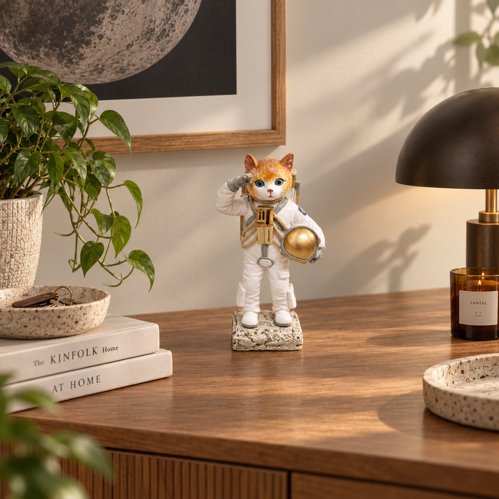 Adorno Gato Astronauta dorado CASONA DECO 