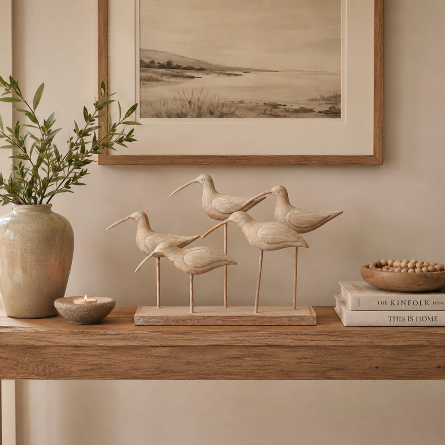 Adorno Pájaros Decorativos Beige CASONA DECO