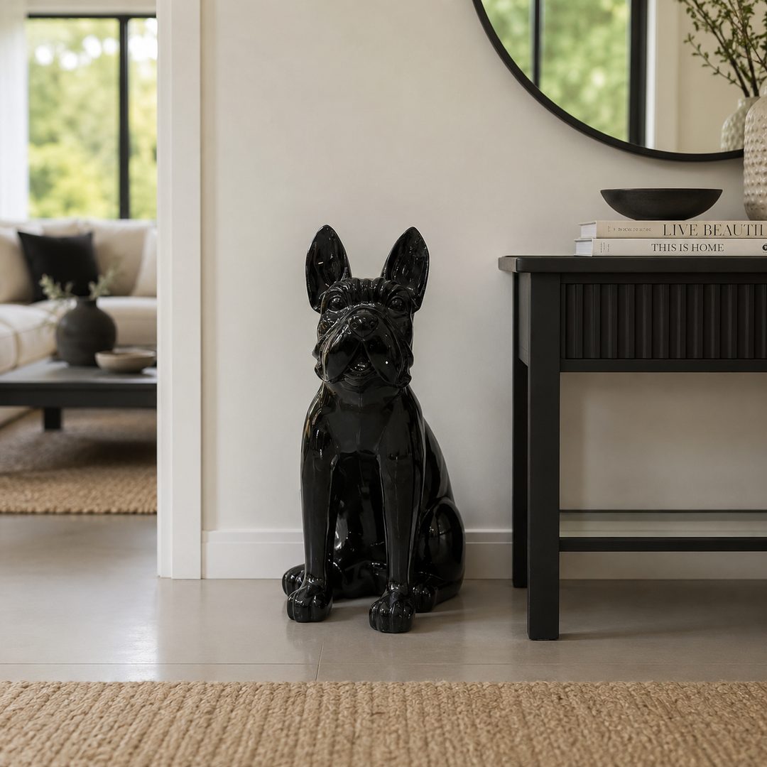 Adorno Perro XL Negro Brillante CASONA DECO decoración 
