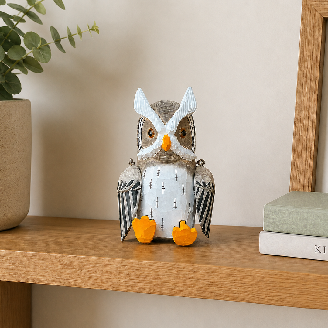 Adorno animales de madera  - Buho CASONA DECO