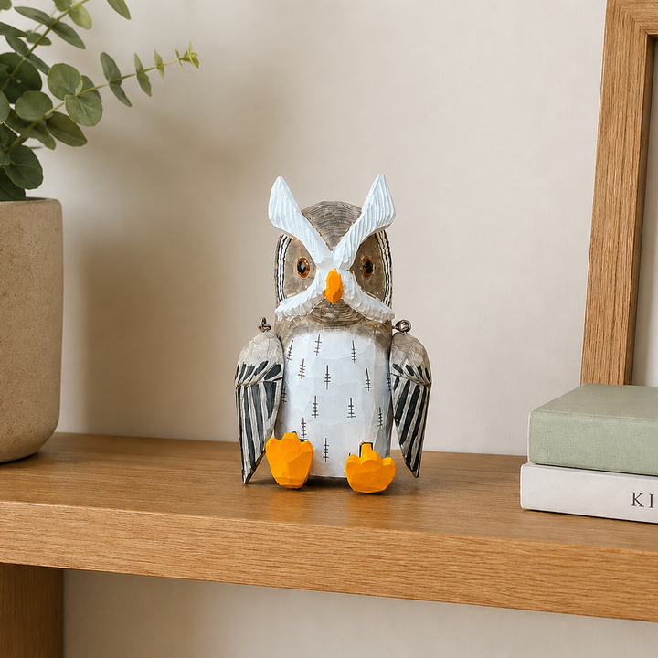 Adorno animales de madera  - Buho CASONA DECO