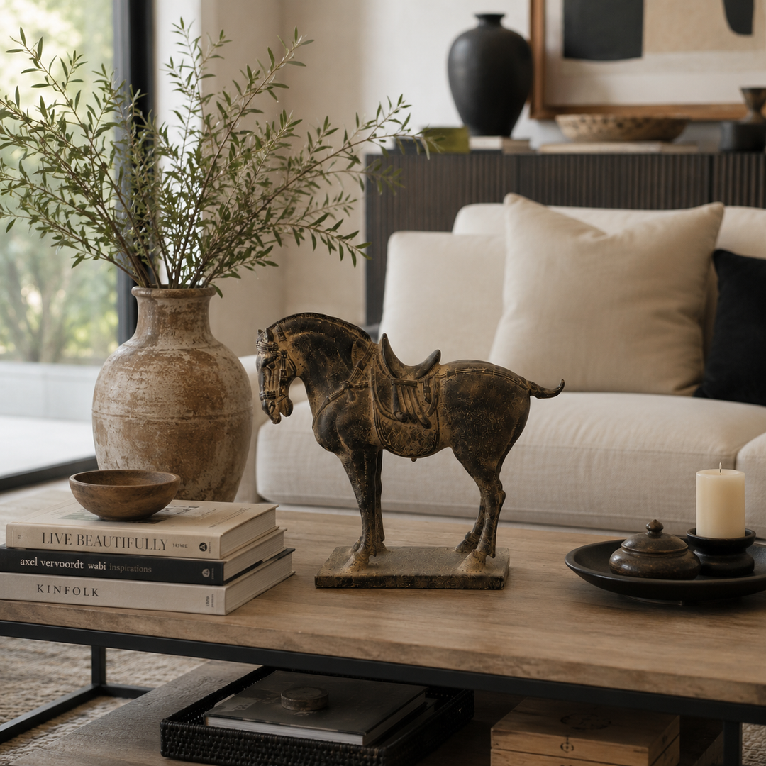 Adorno caballo marron CASONA DECO decoración 
