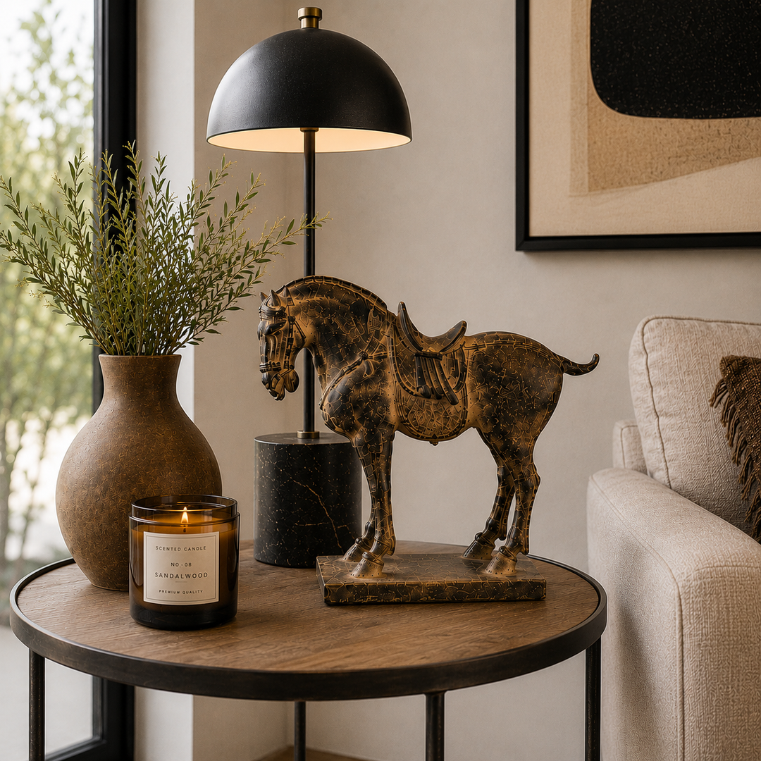 Adorno caballo marron CASONA DECO decoración 