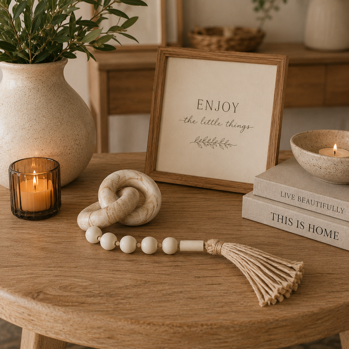 Adorno cadena con borla beige CASONA DECO
