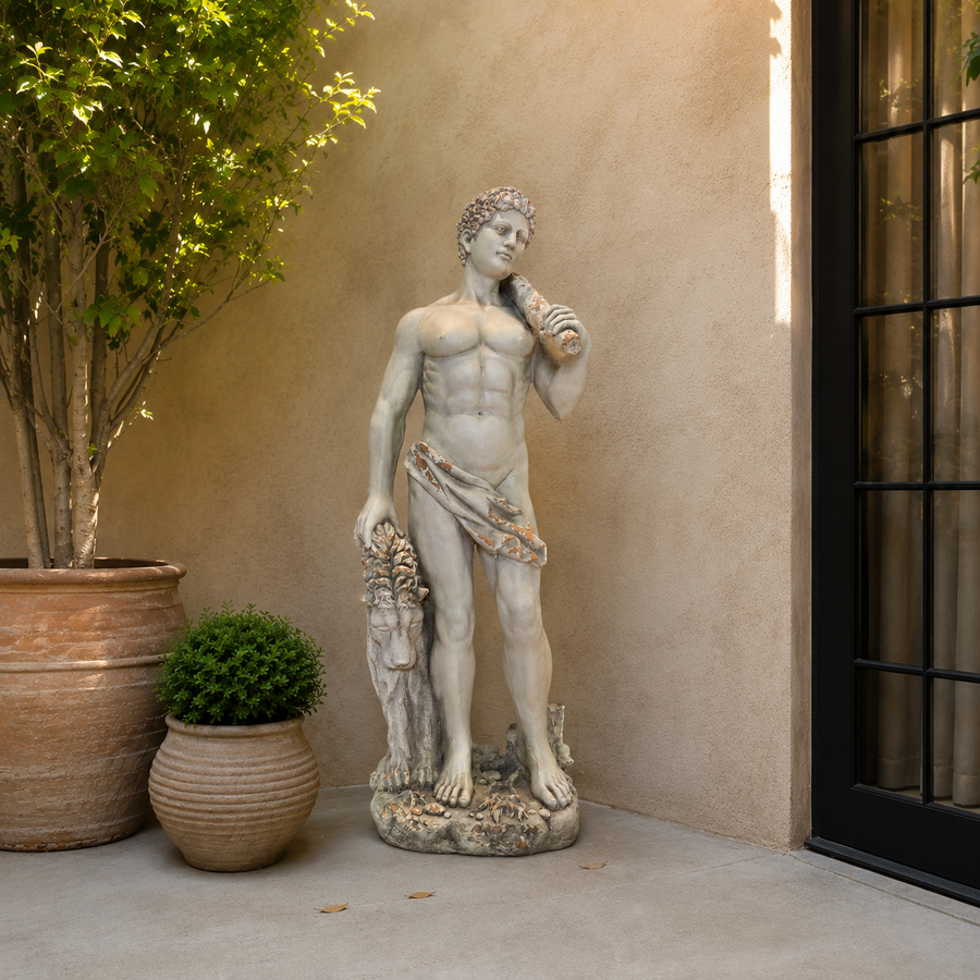 Adorno escultura Hércules con leon CASONA DECO decoración 