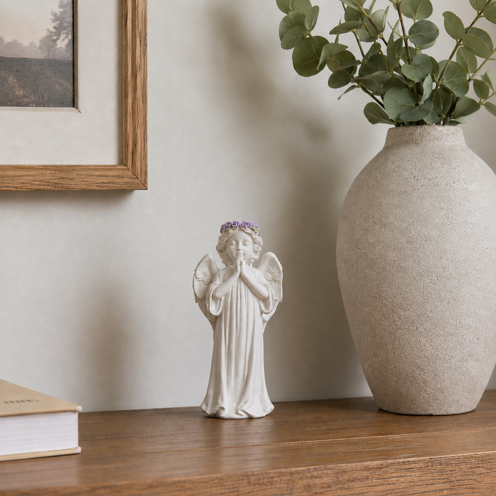 Adorno Ángel de pie con corona de flores CASONA DECO decoración 