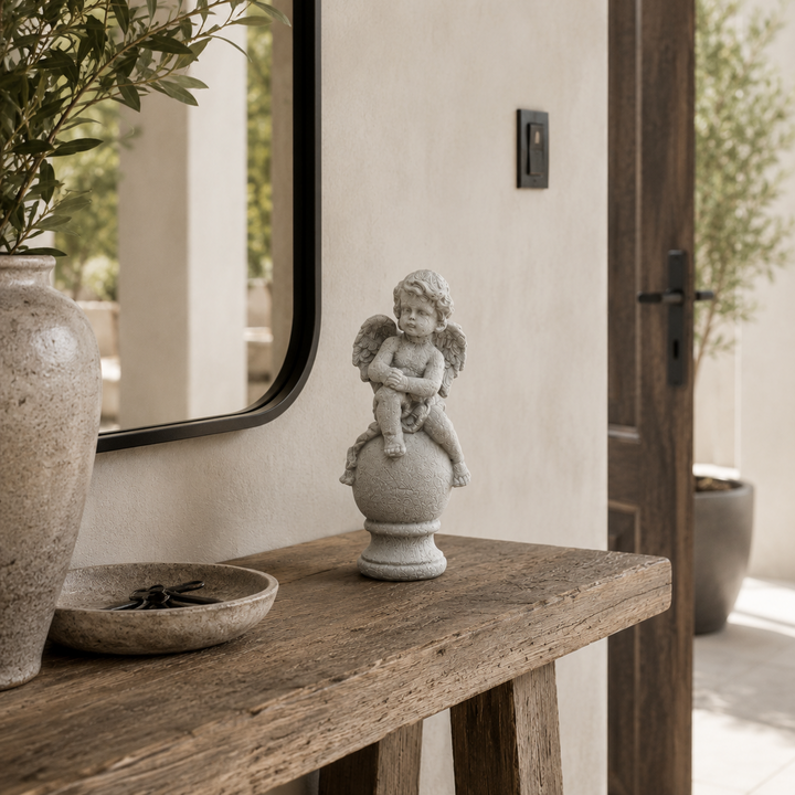 Adorno Ángel sentado sobre esfera CASONA DECO decoración 