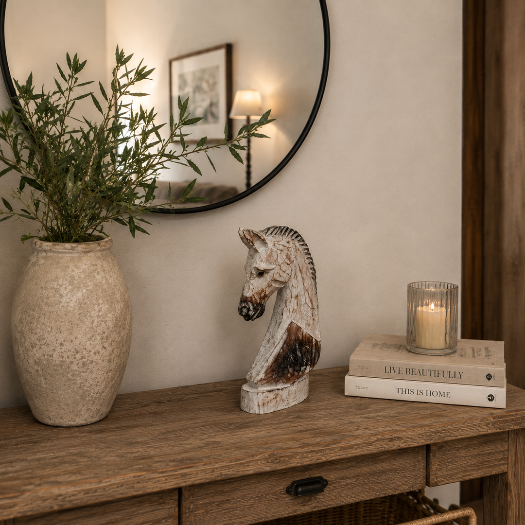 Adorno torso caballo de madera CASONA DECO