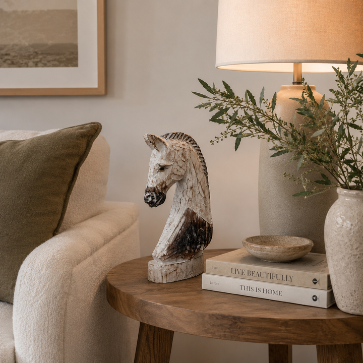 Adorno torso caballo de madera CASONA DECO
