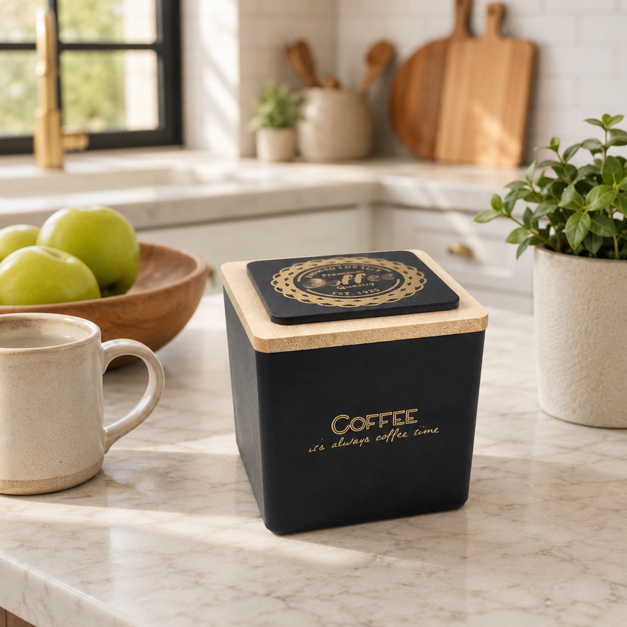 Caja Coffe Negra CASONA DECO