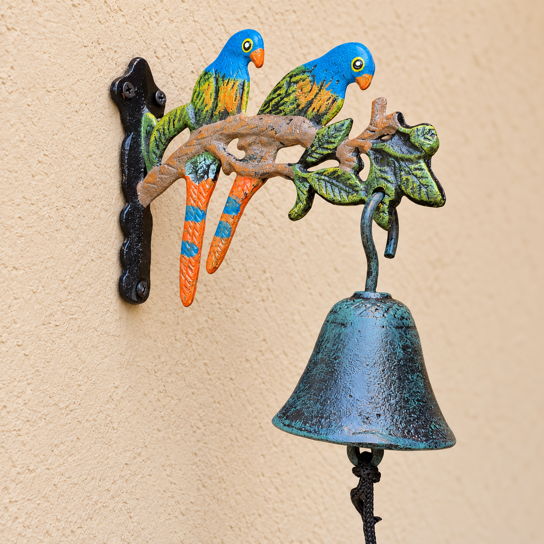 Campana Loros de hierro CASONA DECO