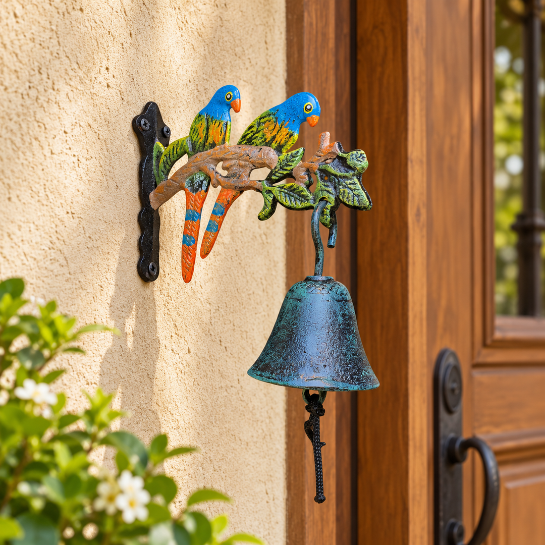 Campana Loros de hierro CASONA DECO