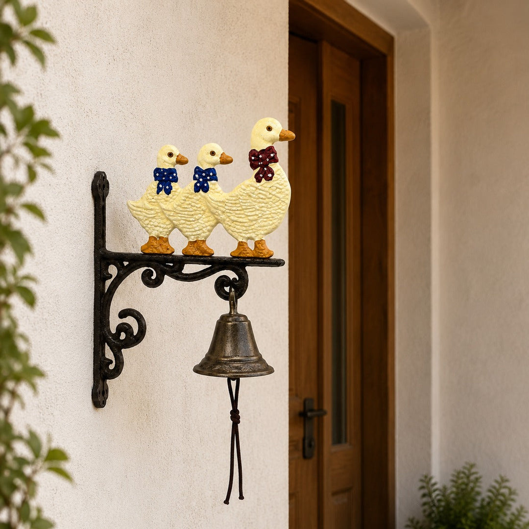 Campana de hierro familia de patos CASONA DECO 